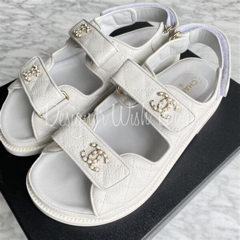 chanel dad sandal white|Chanel dad sandals price.